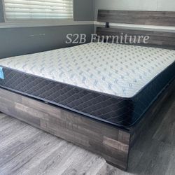 King Grey Aticus Platform Bed With Ortho Mattress Included!!