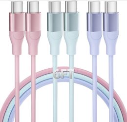 60W USB C Charger Cable 3 Pack 6FT USB C to USB C Cable PD Type C Fast Charging 