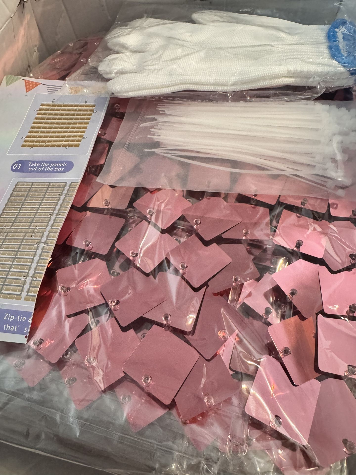 New 36 Shimmer Pink Sequin Backdrop Wall