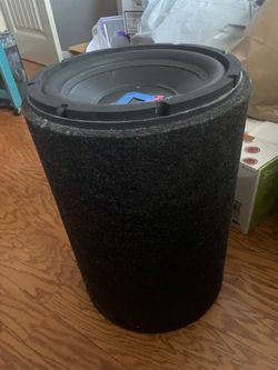 Alpine Type-R 12-inch Car Audio Subwoofer in carpeted enclosure