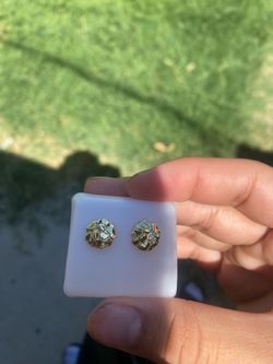Gold stud nugget Earrings