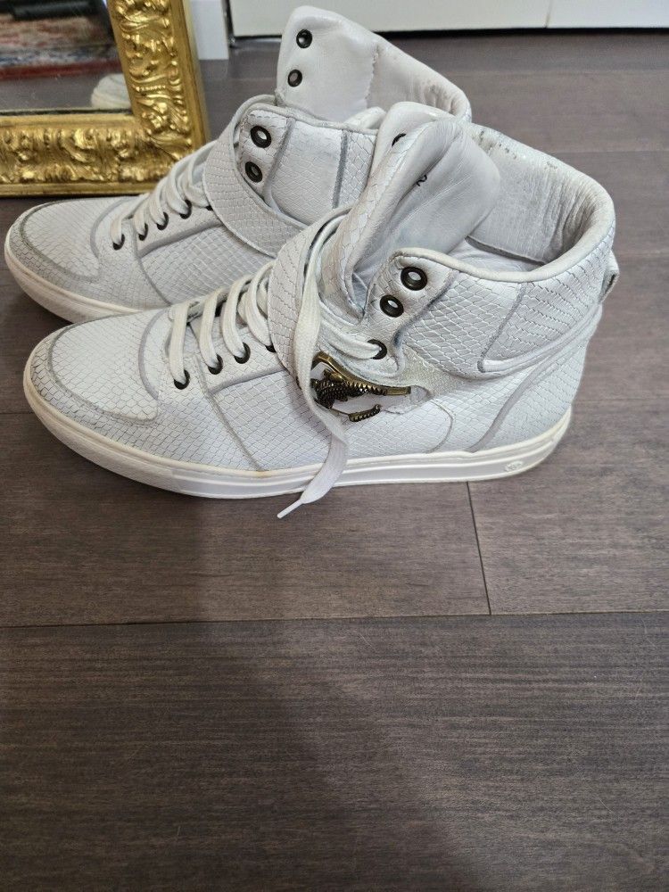 Leather High Top Sneakers