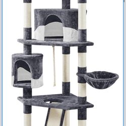 Dark Gray And White Cat Tree 615061