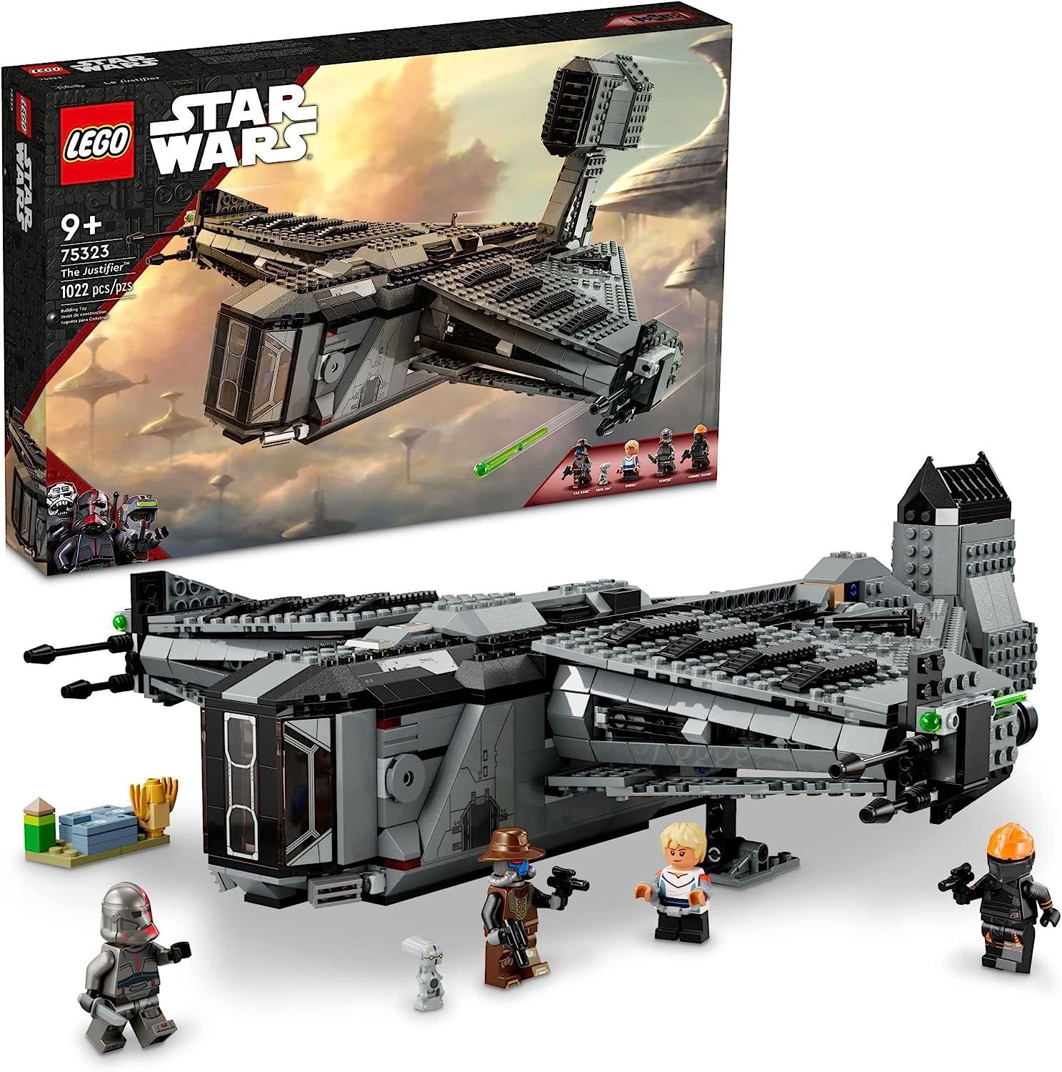 LEGO Star Wars The Justifier 75323, Buildable Toy Starship with Cad Bane Minifigure and Todo 360 Droid Figure, The Bad Batch Set, Gifts for Kids, Boys