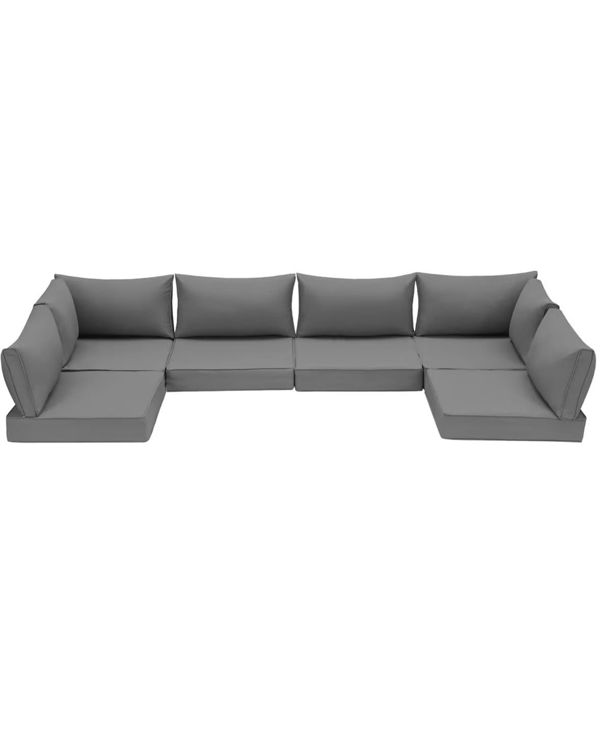 HOMREST Outdoor Replacement Cushions for Patio Furniture,Water-Repellent Sofa Cushion for 6-Seat Rattan Wicker Sectional Patio Conversation Sets,14-Pi