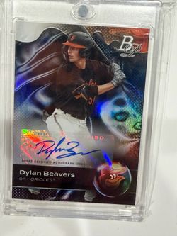 Dylan Beavers Topps Bowman Certified Autograph Card