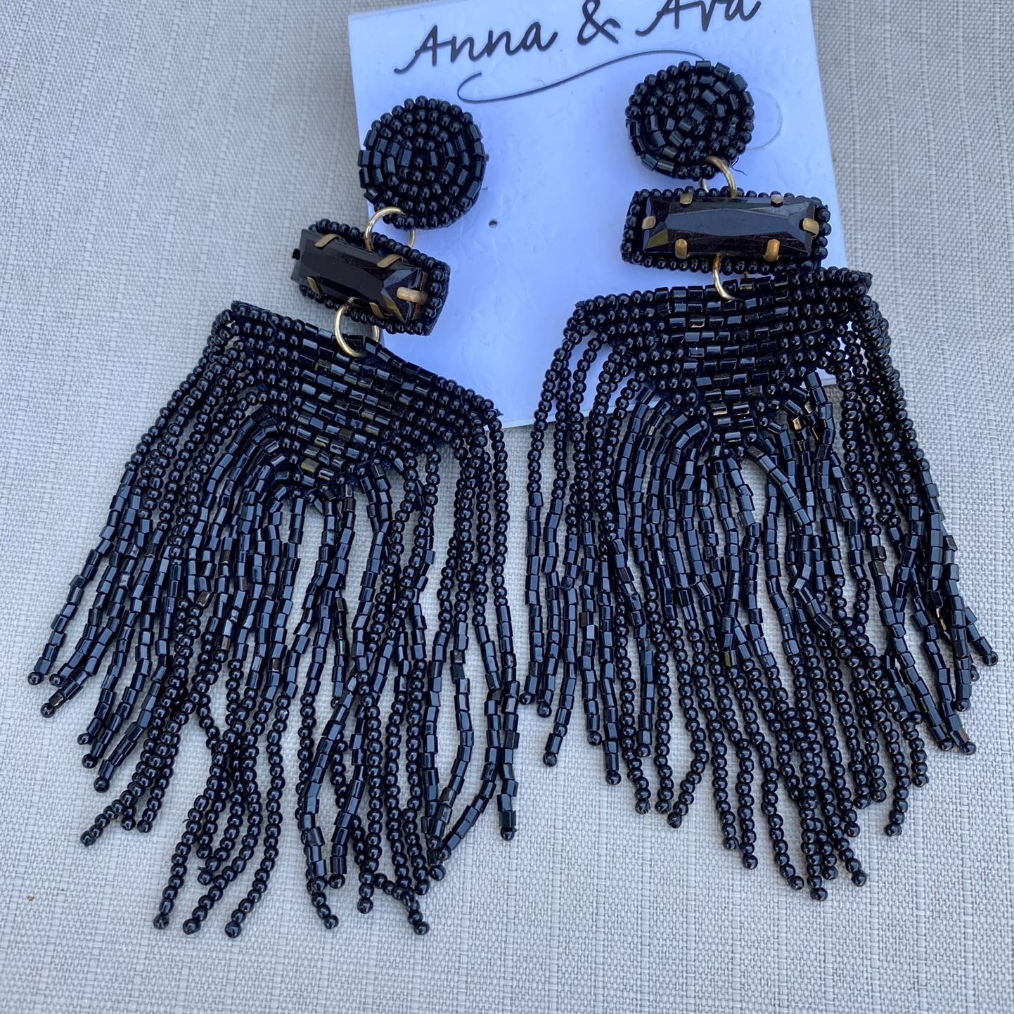 Long Tribal Dangle Fringe Tassel Bead Earrings