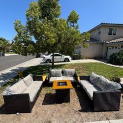 Beautiful high quality patio furniture set fully assembled inside the box deep seating patio set fire pit propane 🆕