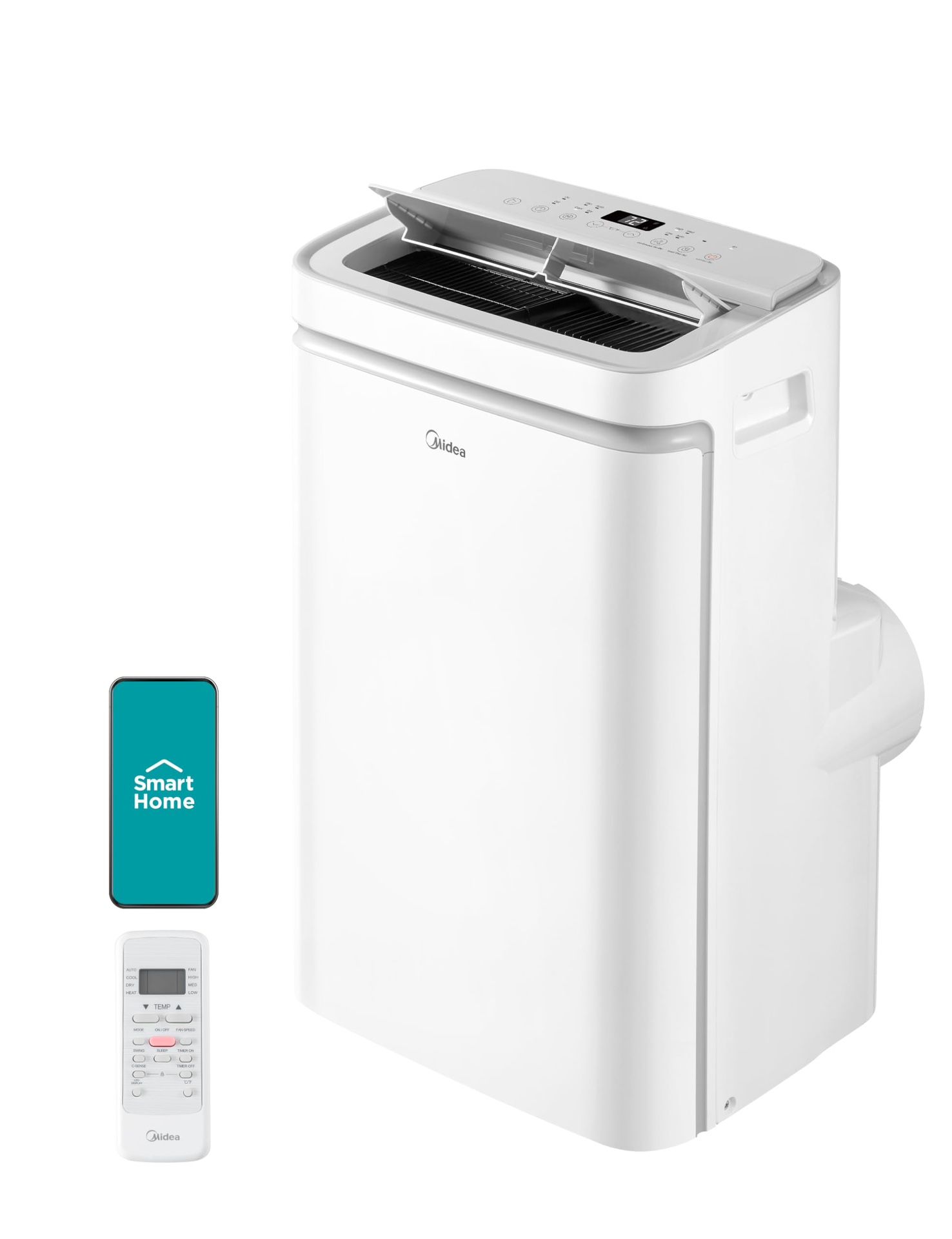 Midea 14,000 BTU ASHRAE (10,000 BTU SACC) Portable Air Conditioner, Cools Up To 450 Sq.Ft., With Dehumidifier & Fan Mode, Control With Remote, Amazon