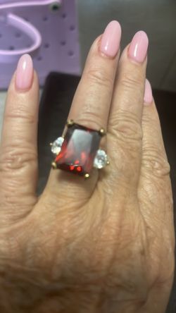 Red Large Cocktail Ring 