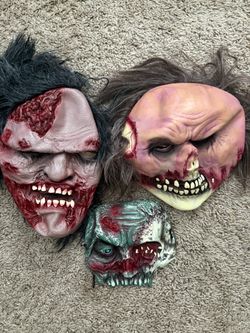 Lot of 3 Horror Halloween Masks kids Size