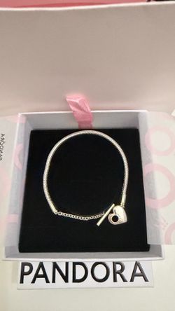 Pandora Moments Heart T-Bar Snake Chain Bracelet Sterling silver