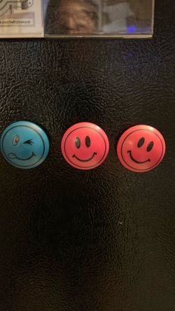 Smiley Face Refrigerator Magnets Set of 3