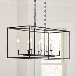 Ballard Designs 8-Light Hadley Iron Frame Lantern Style Chandelier
