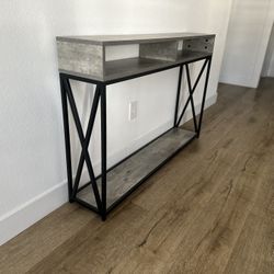 Convenience Concepts Tucson Deluxe Console Table in Faux Birch Gray Wood