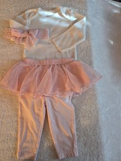 NEW! Carter's Baby Girl 3-Piece Tutu Outfit, 6 mo