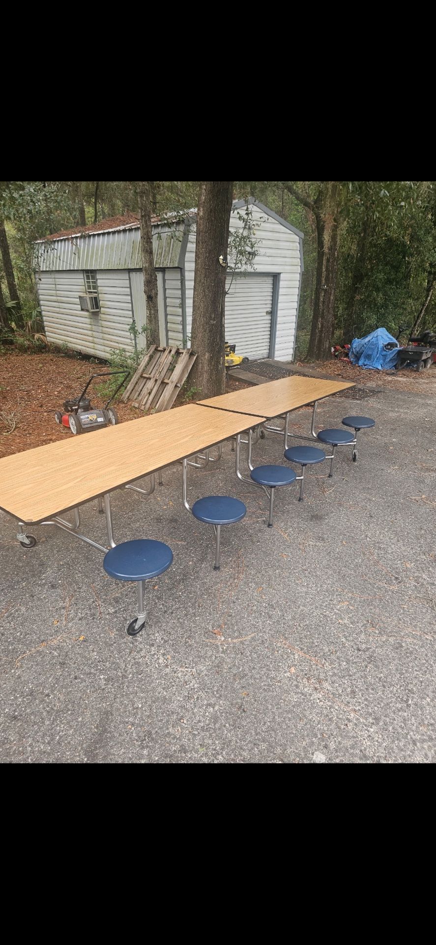 Folding Lunch Table 12 Seats Has Wheels 