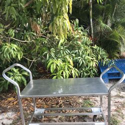 Stainless Solid Top Cart . For The Use At Restaurant, Home ,office Etc. On Wheeled For Easy Moving It Around.With Bottom Shelf . 