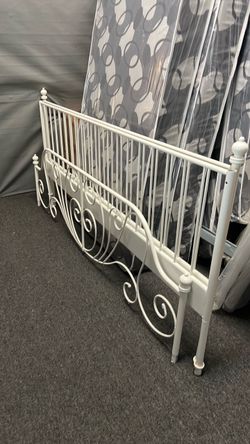 Eastern king widest king regular king white wrought iron bed frame $50. Last one