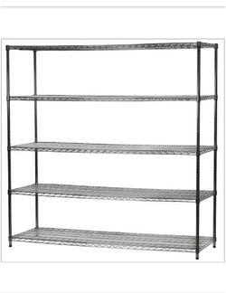 NEW IN BOX Shop HDX 5-Tier Commercial Grade Heavy Duty Steel Wire Shelving Unit in ChromeMax (72 in. W x 72 in. H x 24 in. D)
