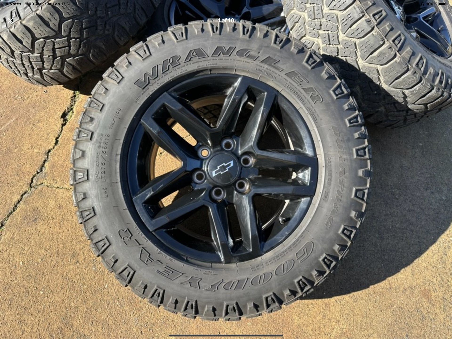 OEM 18" 2022 Chevy Silverado Trail Boss wheels Goodyear Duratrac LT275