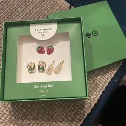 Kate Spade ♠️ Earrings Strawberry Fries And Champagne 