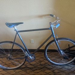Blue Fixie Mountain Bike