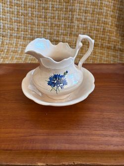 Mid-century ceramic pitcher and underplate