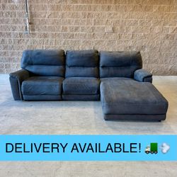 Gray Microfiber Power Reclining (w/Adjustable Headrests) Sectional Couch Sofa from Ashley Furniture (DELIVERY AVAILABLE! 🚛💨)