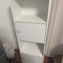 Small white cubby shelf