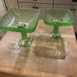 Green Glass Compote