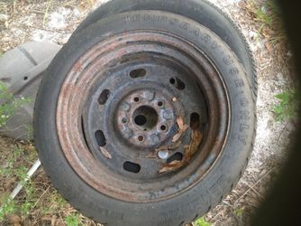 Used tire and rim T125/70D15