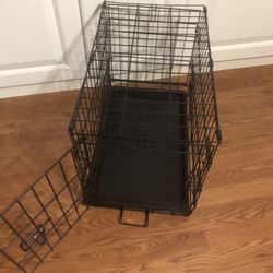 Metal crate dog cat cage 22” long 13” wide 16” tall