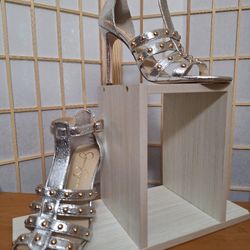 Jessica Simpson Silver Metallic Oprina High Heel Sandals/ Shoes 8 1/2