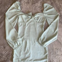 Light Green Long Sleeve Dress