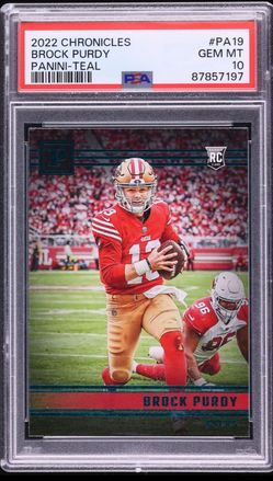 BROCK PURDY ROOKIE.MVP HE IS 6 AND 0. PSA 10
