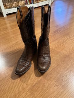 Brown Lucchesse Leather Cowboy Boots