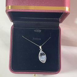 Natural Blue Rutail Necklace With S925 Silver