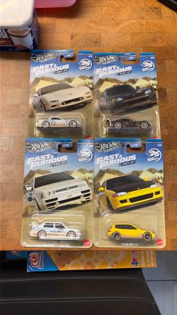 Hot Wheels fast and furious silver series lot of 4