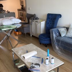 Two blue chaises. Side Sofa 