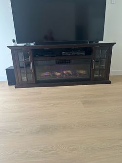 Tv stand with fireplace