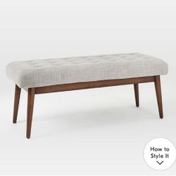 Like New West ELM Like New Mid-Century Bench