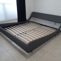KING platform bed frame comes NEW IN BOX, mattress sold separately