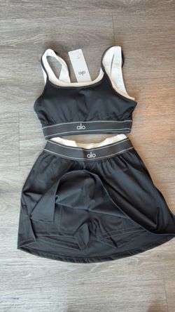 Alo Black Yoga Sports Bra and Shorts Set