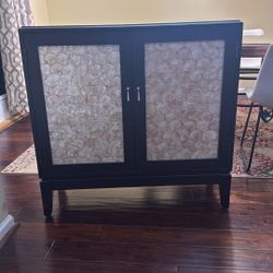 Designer Black Accent Cabinet- Shimmering Texture Panels - Must Pick Up By 12pm Sunday October 5th