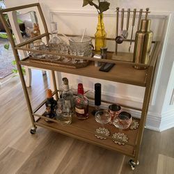 Gold Bar Cart - Francesca - New - Unopened Box