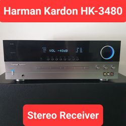 Harman Kardon HK-3480 Stereo Receiver (2.0 / 2.1) 300 Watts RMS - Phono Input - Subwoofer Output.