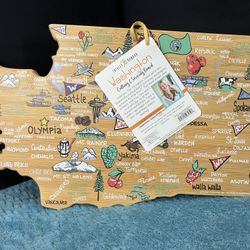 Bamboo Plaque/Cutting Board - Washington State