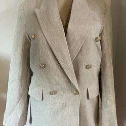 Fabrique limited edition Cream linen blazer with gold buttons #linen #blazer #formal high quality new size x- small can fit up to size 