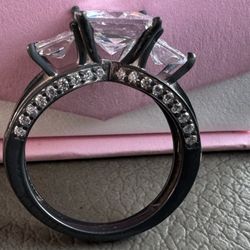 3 Stone Cz Wedding /Engagement Ring